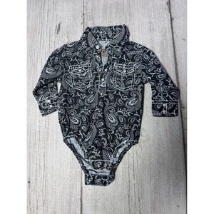 Rafter C Cowboy Collection Baby Boys Long Sleeve Paisley Print Bodysuit 12M‎